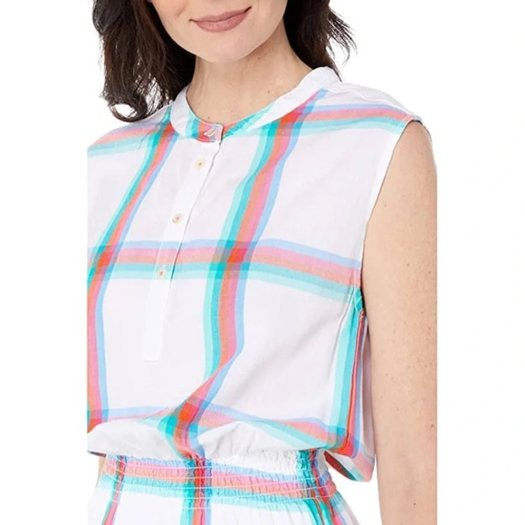 Hatley White Southern Plaid The Abbey Lyocell Mini Shirt Dress Size Small - Picture 8 of 11